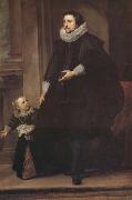 Anthony Van Dyck Portrait d'un homme de qualite et d'un enfant oil painting artist